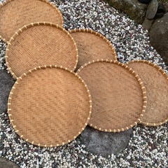 3枚セット 梅干しざる  梅ざる  竹ザル 竹ざる  梅干しザル 梅ザル 梅 うめ 梅干し 干物 野菜 丸 丸型 の画像