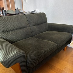2人がけコーデュロイソファの画像