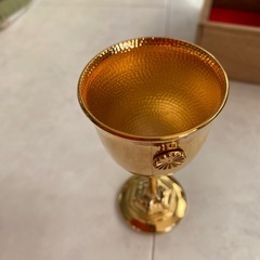 菊の御紋入り酒盃2ケセット　純金メッキ仕上げ　新品の画像