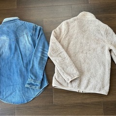 【美品】２枚セットUNIQLOユニクロフリース　　バックナンバー　デニムシャツ2点セットの画像