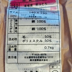 【差し上げます】肌掛け布団の画像