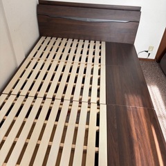 ［ダブル］
収納付きベッド ベッドフレーム USB付き2口コンセント LEDライトの画像