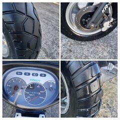 非常に良いエンジンです。Kymco Top Boy 100cc。非常に速いバイクです。2ストロークエンジンオイルは満タンです。ヘルメットケース付き。フロントディスクブレーキ付き。サイドスタンド付き。の画像