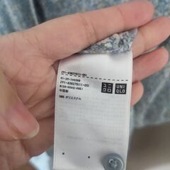 UNIQLO 水色 フラワープリント ロングワンピースの画像