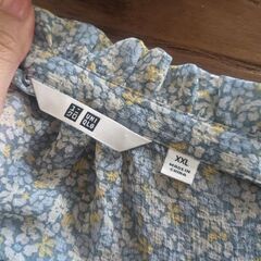 UNIQLO 水色 フラワープリント ロングワンピースの画像