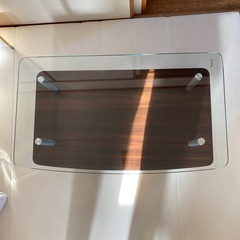 ガラステーブル　キャスター付き　【天板が外れています】の画像