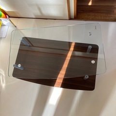 ガラステーブル　キャスター付き　【天板が外れています】の画像