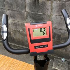 【フィットネスバイク】STEADY ステディ 折りたたみ マシン RED トレーニング 有酸素運動 体幹強化 エアロバイクの画像