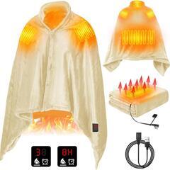 電気毛布 着る電気毛布 ひざ掛け 電気ブランケット 防寒 過熱保護 洗えるの画像