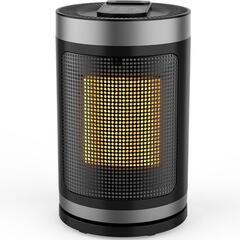 セラミックヒーター 小型 首振り 転倒自動オフ 3段階切替 暖房器具 ブラックの画像