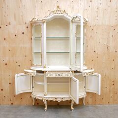 ≪★yt2090ジ≫ 美品 ロココ調ガラスキャビネット oliver 飾り棚/ガラスケース/イタリア/SILIK/姫系/プリンセス/かわいい/中古家具/宮城県仙台市 71023-10の画像