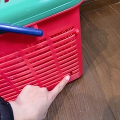 買い物カゴ　おもちゃ箱　蓋付き バケット かご ピクニック アウトドア　の画像