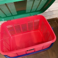 買い物カゴ　おもちゃ箱　蓋付き バケット かご ピクニック アウトドア　の画像