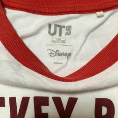 UNIQLO ミッキープレイTシャツ 120 レッド ホワイトの画像