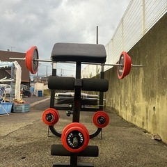 ジモティー特別価格🉐 N1161★ベンチプレスセット★ベンチプレスの画像