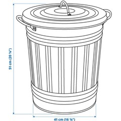 IKEAクノッド　ふたつきゴミ箱40L x1つ ホワイト　 の画像