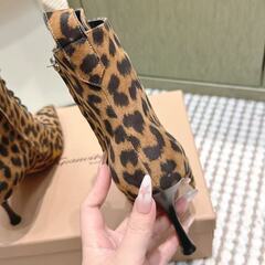 Gianvito Rossi レパードプリント アンクルブーツ ヒール の画像