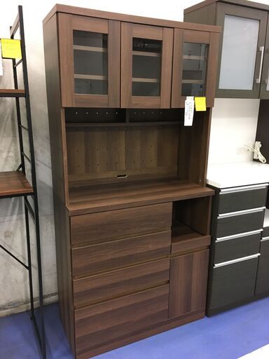 ★リユースのサカイ横浜南店★YM1566  レンジボード ブラウン W90×D42×H183 クリーニング済み