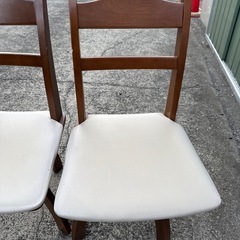 回転式チェア　二脚セット　 ホワイトの画像