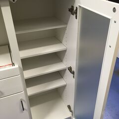 ★リユースのサカイ横浜南店★YM1567 NITORI レンジ台 ホワイト W80×D40×H115 クリーニング済みの画像