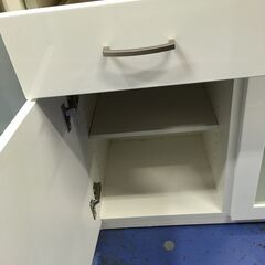 ★リユースのサカイ横浜南店★YM1567 NITORI レンジ台 ホワイト W80×D40×H115 クリーニング済みの画像