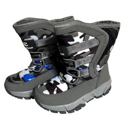 子供の雪のブーツ　男の子の女の子の屋外の靴　綿の厚くされた冬のブーツの画像