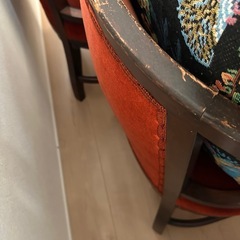 アンティーク調ベルベットチェア 2脚セット レトロ ヴィンテージ インテリアの画像