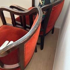 アンティーク調ベルベットチェア 2脚セット レトロ ヴィンテージ インテリアの画像