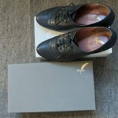 レディース　革靴　ブラック　サイズ24㎝　ヒール7㎝の画像