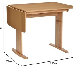 ダイニングテーブル ブッター ナチュラル 伸長式ダイニングテーブル バタフライテーブル 幅90~120cm 4人掛け の画像