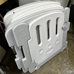 万代店 ALZIP ベビーサークル QSサイズ グレー×ホワイト 8P リバーシブル マット付の画像