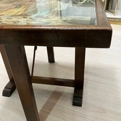 アンティーク品　イギリス製　ファイヤースクリーンテーブル　折り畳み式テーブル　公田店の画像