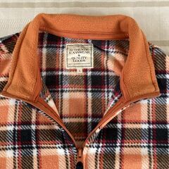 AUTHENTIC JEANSWEAR製ジャンパー　メンズ：Ｌ　チェック柄（オレンジ色）の画像