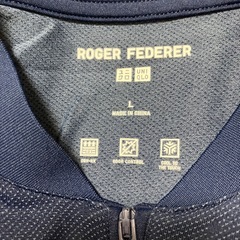 UNIQLO ドライEXスタンドカラーポロシャツ L フェデラー ネイビーの画像