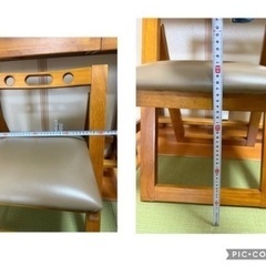 天然木デスク＆チェアセット　ちょこっと休憩にの画像