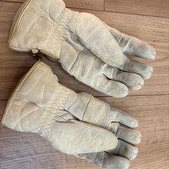 157：スキー用グローブ　ellesse　白　柄付き　中古　使用感ありの画像