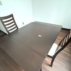 伸長ダイニングセット（椅子2脚）800～1200㎜延長可の画像