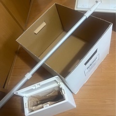 ★配送不可   無印良品  フローリングワイパーヘッド+ポール・ニトリ  抗菌防臭ワンタッチダストボックス・バンカーズボックス   3点セット  バラ売り不可の画像