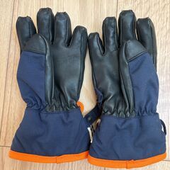 158：子供用　雪遊び用グローブ　紺　黒　中古　の画像