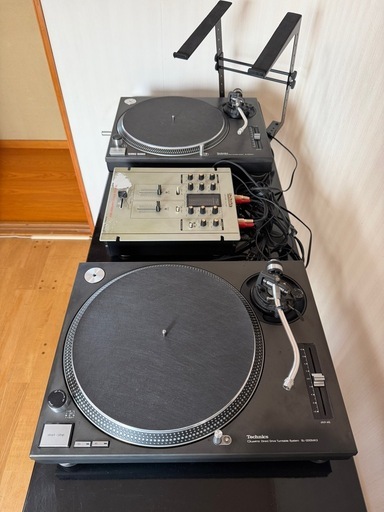 テクニクス Technics ターンテーブル ミキサー DJテーブル PC台 
セット