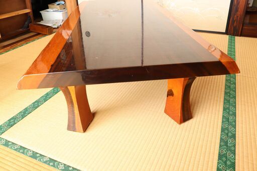 花梨（かりん） 一枚板 座卓 無垢 天然木 テーブル 和家具 昭和期 直接引き取り（さいたま市）