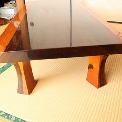 花梨（かりん） 一枚板 座卓 無垢 天然木 テーブル 和家具 昭和期 直接引き取り（さいたま市）の画像