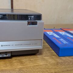 日立 ポータブルビデオデッキ VT-6500（A-V60アダプター・バッテリーVT-BP60付き／ジャンク）の画像