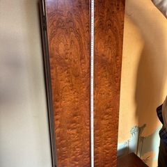 レトロな木目がお洒落！三面鏡ドレッサー / 化粧台（鏡を閉じるとキャビネットに）✨の画像