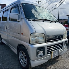 走行85000キロ AA評価4点 スズキ エブリィワゴン ジョイポップターボ ハイルーフ★総額17.8万円★車検付き 内装良好 修復歴なし キーレス パワーウィンドウの画像