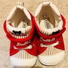 ベビーシューズ　赤　ミキハウス　12.5cmの画像