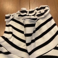 【キッズ】ベルメゾン　リブハイネックT 長袖　ストライプ　150cmの画像