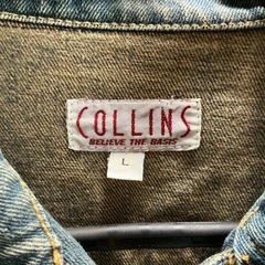 お買い得🉐COLLINSデニムジャケット💙コリンズLサイズ綿100％おしゃれ🌷メンズ👨レディース👩‍🦰デニムの画像