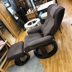 回転 リクライニング  ソファ  オットマン　付きの画像