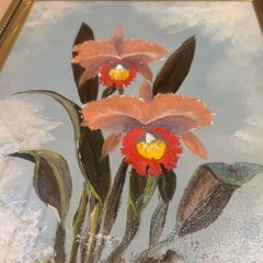 カトレアの絵　額付きの画像